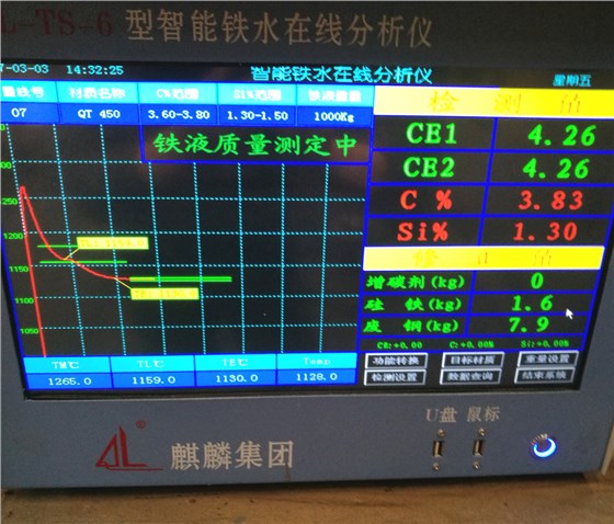 炉前碳硅分析仪是检测铸铁件的检测设备|麒麟